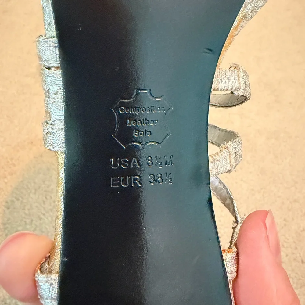 Adrianna Papell Silver Strappy Heels - Picture 3 of 3